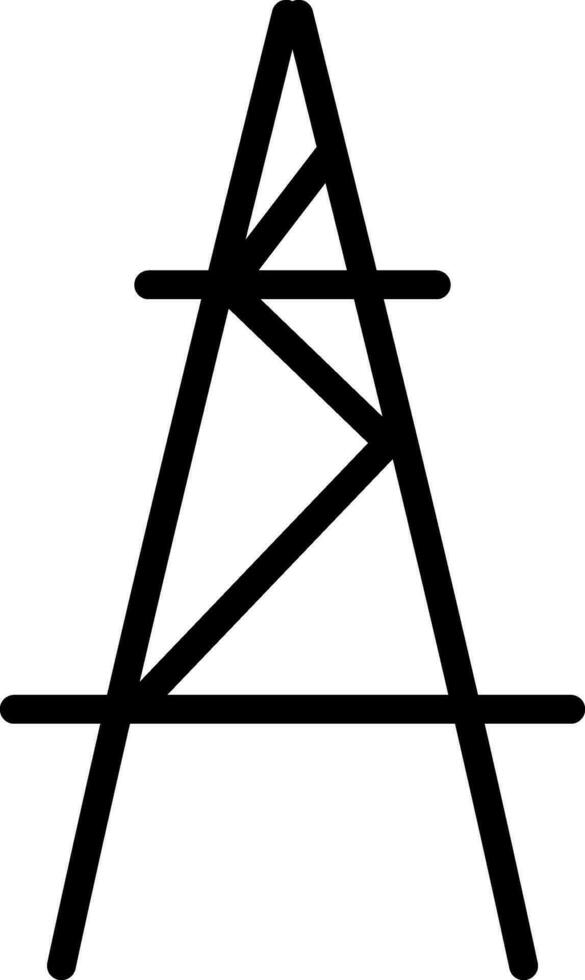 plano estilo icono de poder línea torre. vector