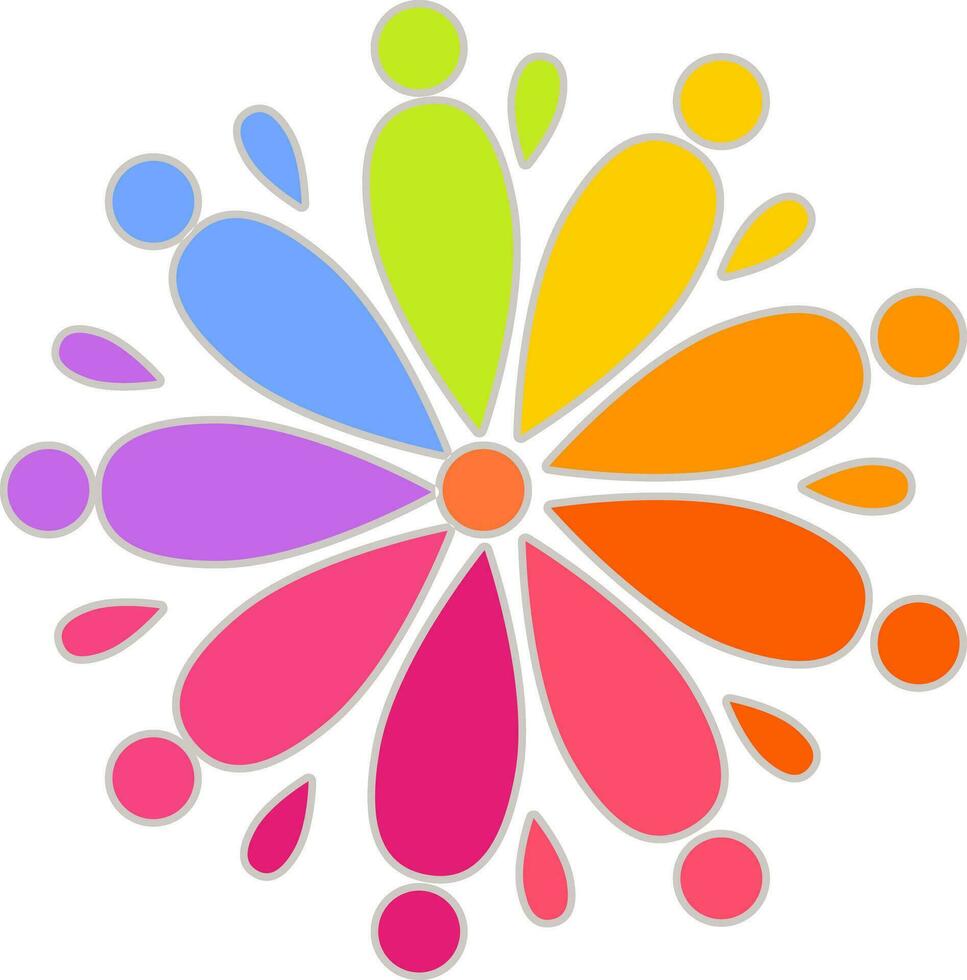 Colorful floral element design. vector