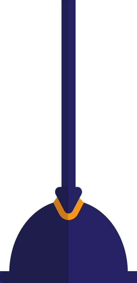 Flat style plumbing plunger in blue color. vector