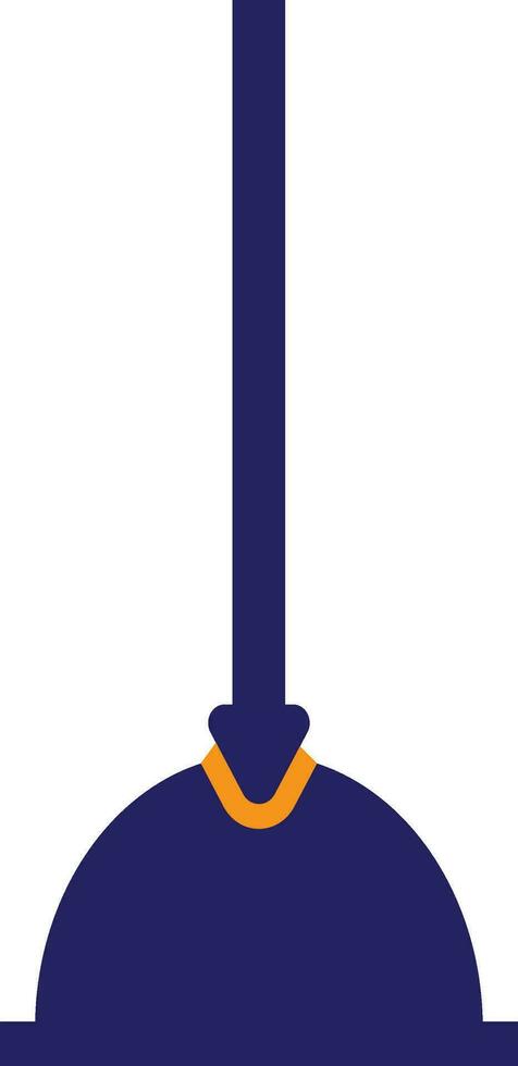 Flat style plumbing plunger in blue color. vector