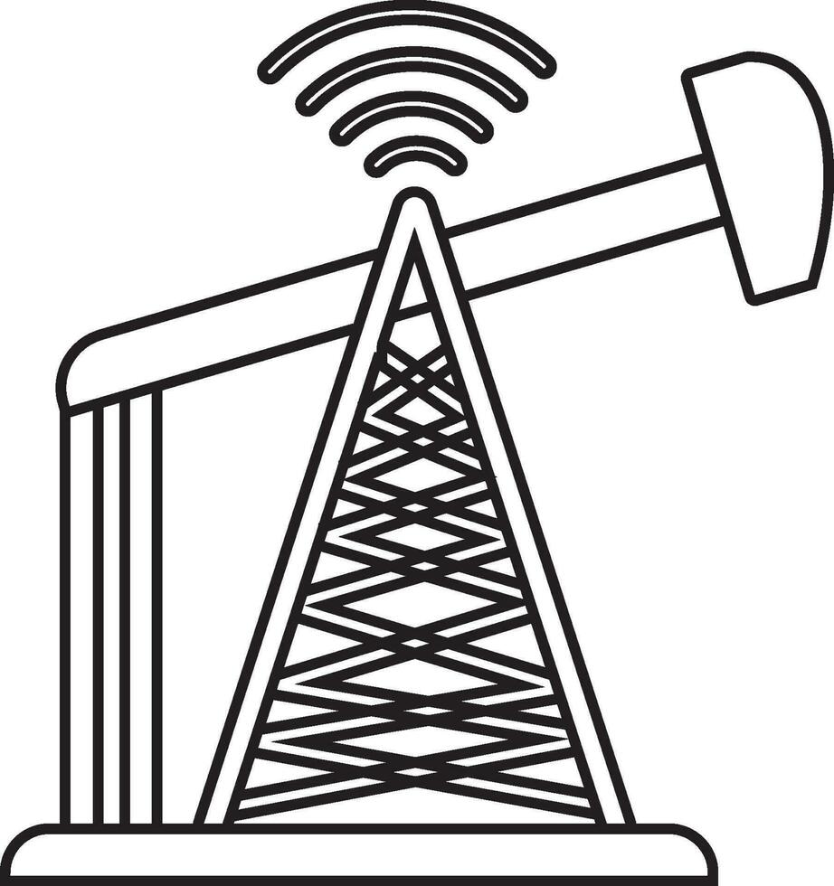 Oil Derrick icon or symbol in flat style. vector