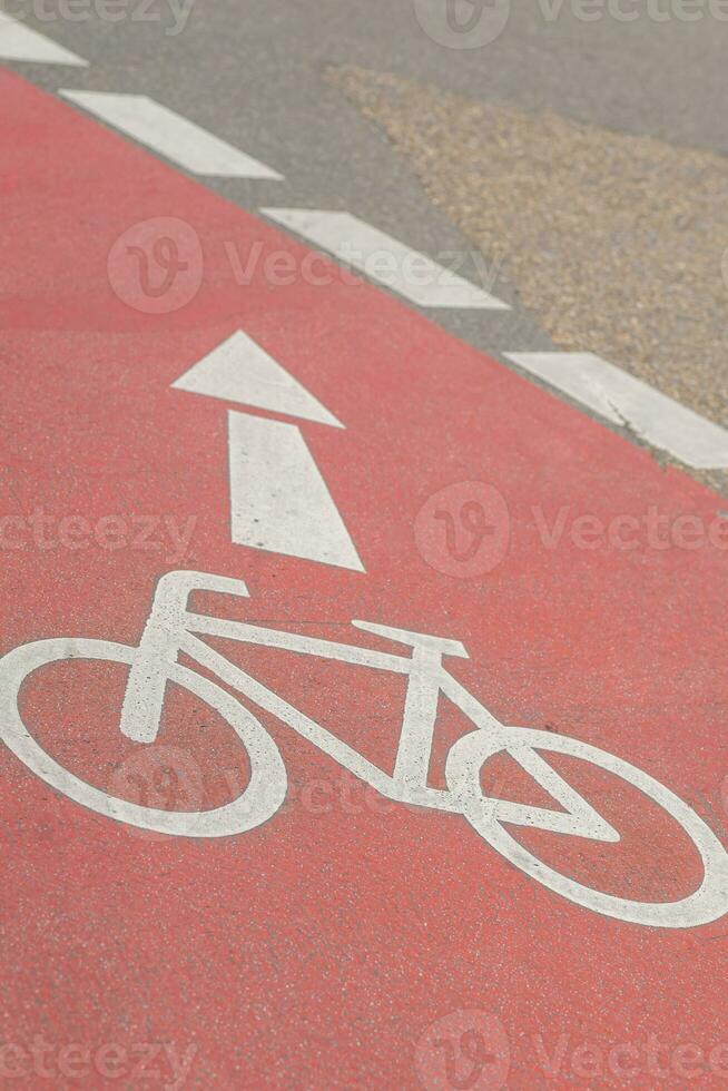 a bike path at an intersection photo