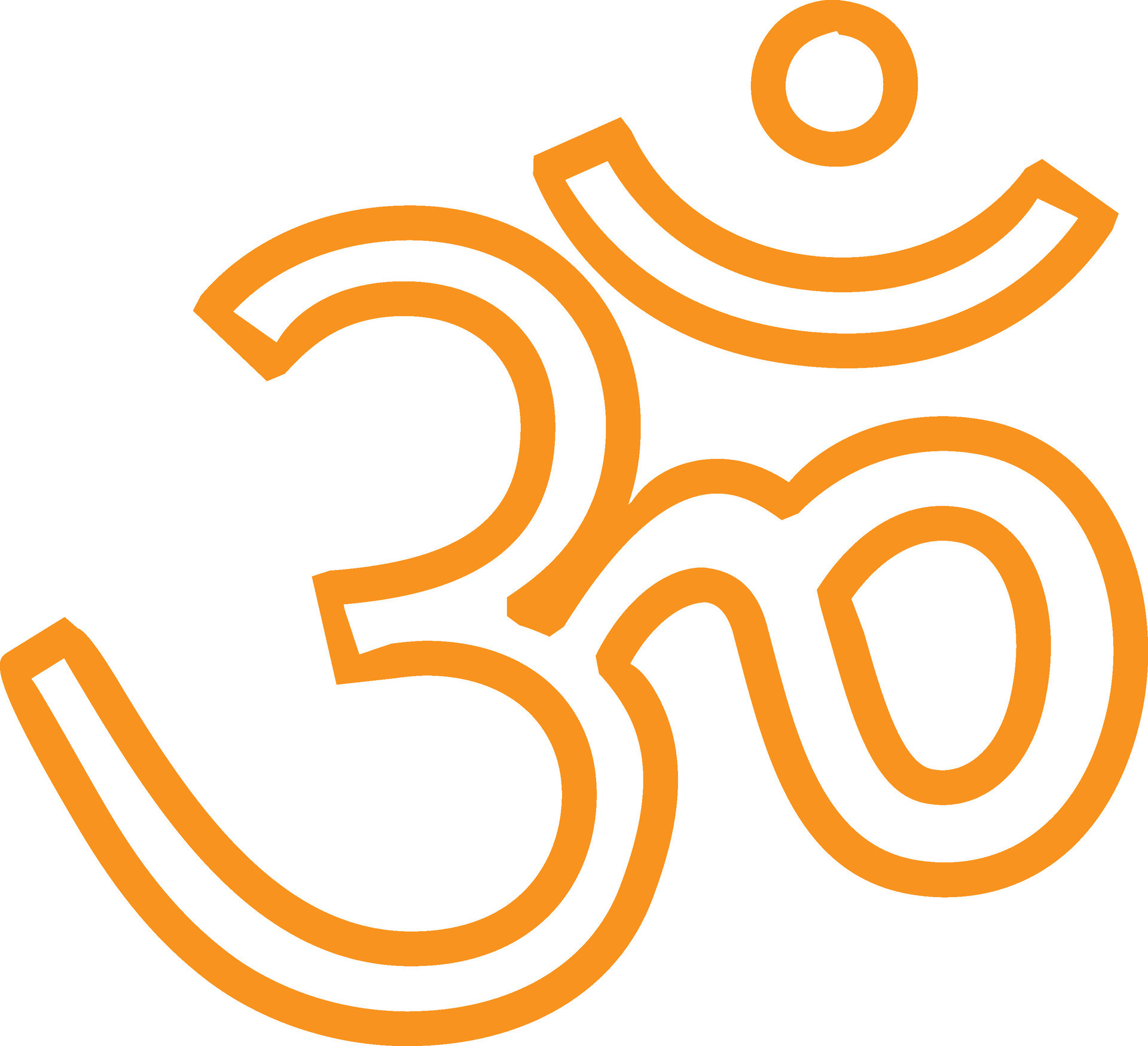Orange Om or Aum, Hinduism sign or symbol. 24923566 Vector Art at Vecteezy