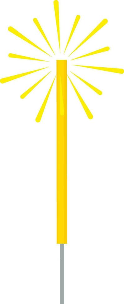 Sparkle Stick Flat Element In Yellow Color. vector