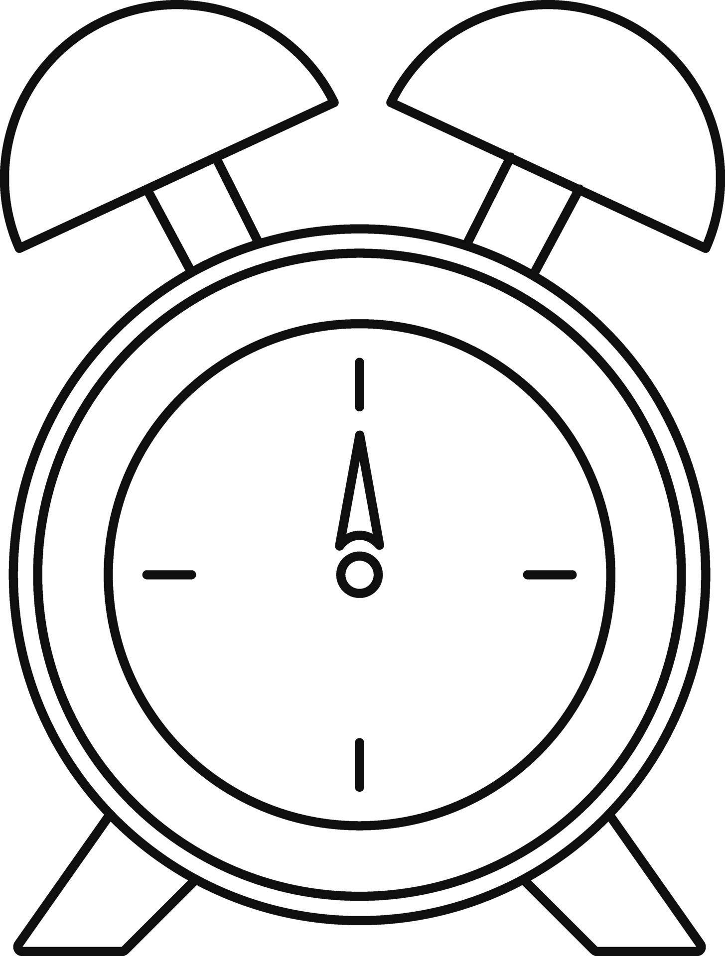 Flat style alarm clock made by black line art illustartion. 24923880