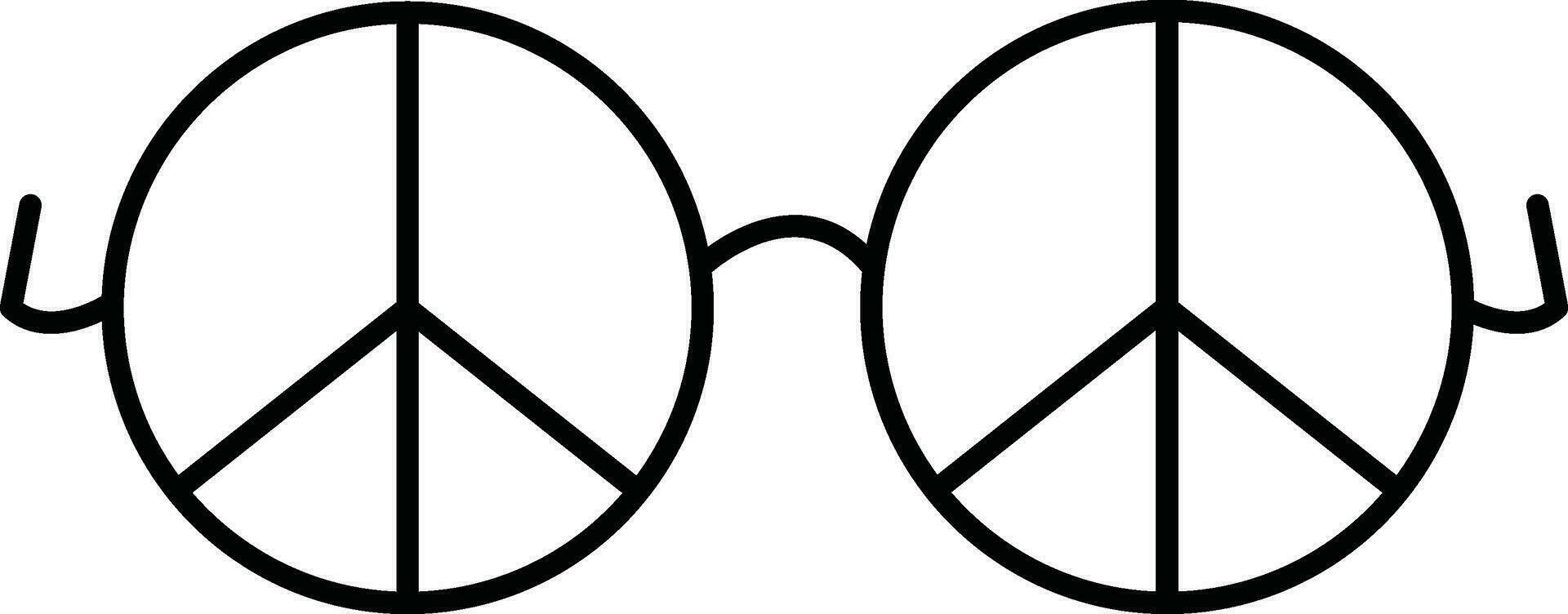 Peace icon with goggle style. vector