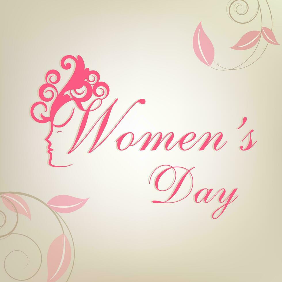 Elegant greeting card design with stylish text Happy Women's Day on grey background. vector