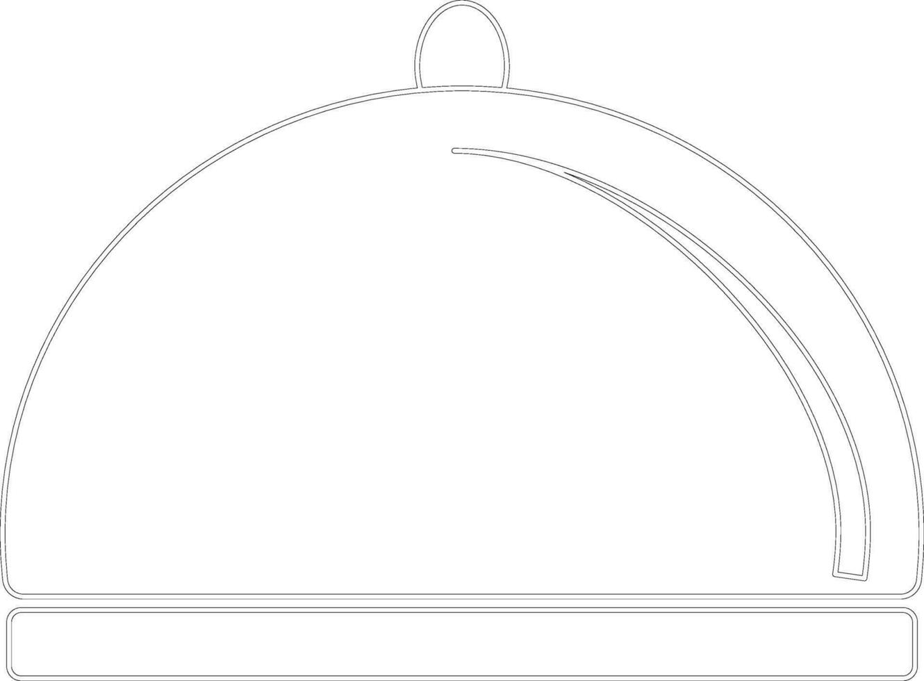 Black line art serving tray on white background. vector