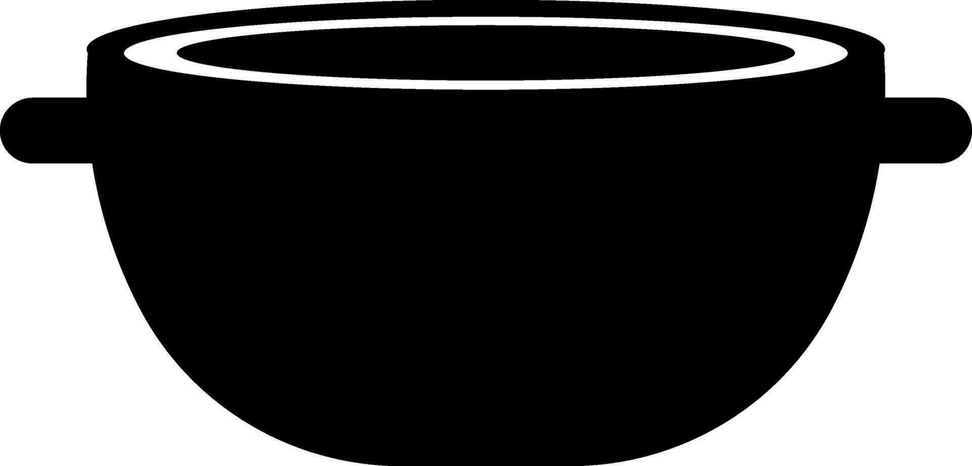 black and white bowl in flat style. vector