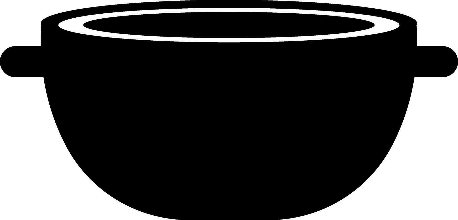 black and white bowl in flat style. vector