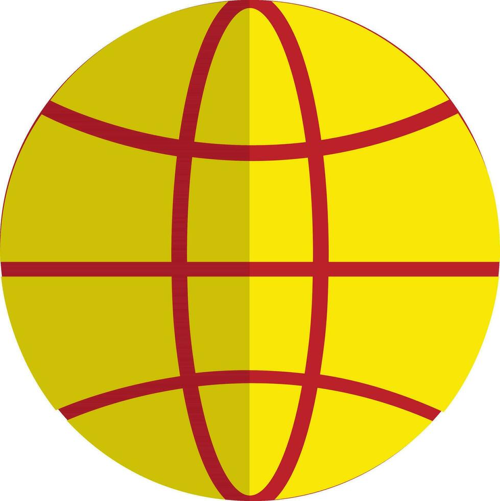 amarillo y rojo tierra globo en blanco antecedentes. vector