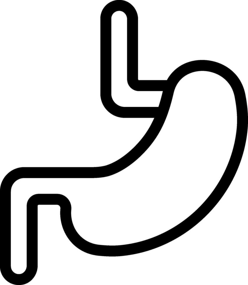 Line art Stomach icon in flat style. vector