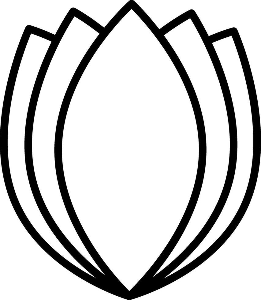 Flat style Lotus flower icon in line art. vector