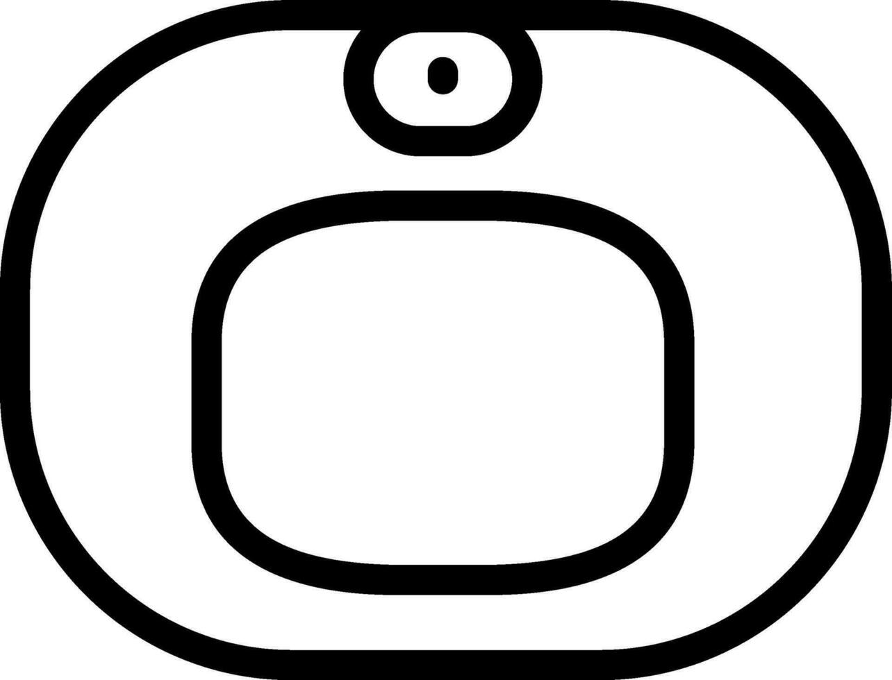 Weight machine icon in black line art. vector