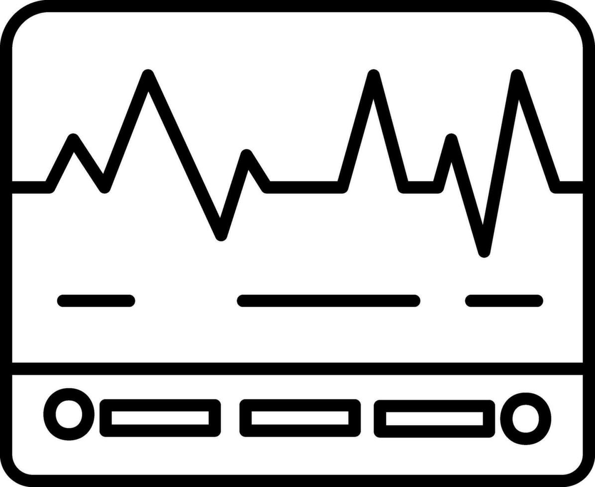 Illustration of ECG Machine icon in thin line art. vector