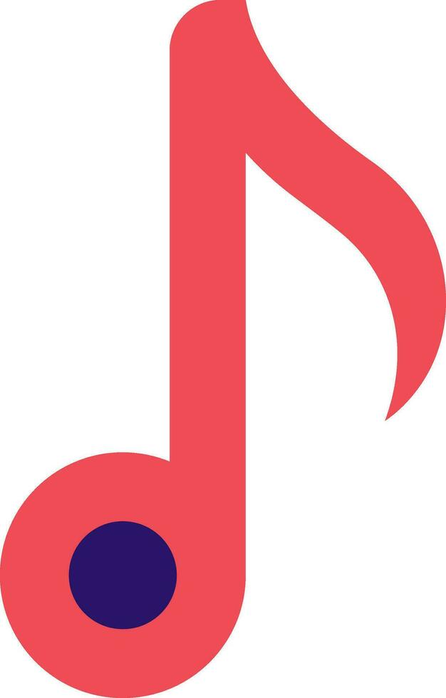 música Nota icono en rojo color. vector