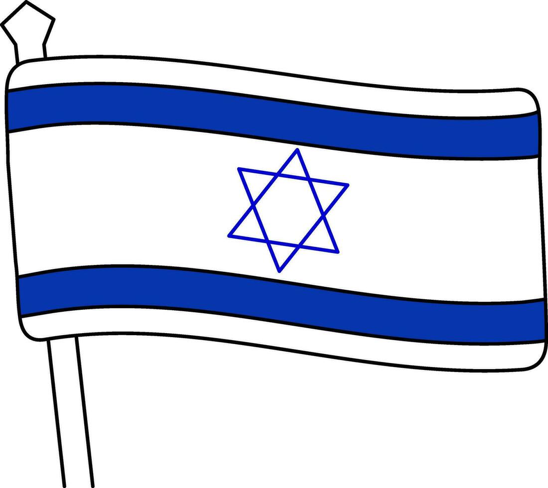 Israel nacional bandera icono en plano estilo. vector