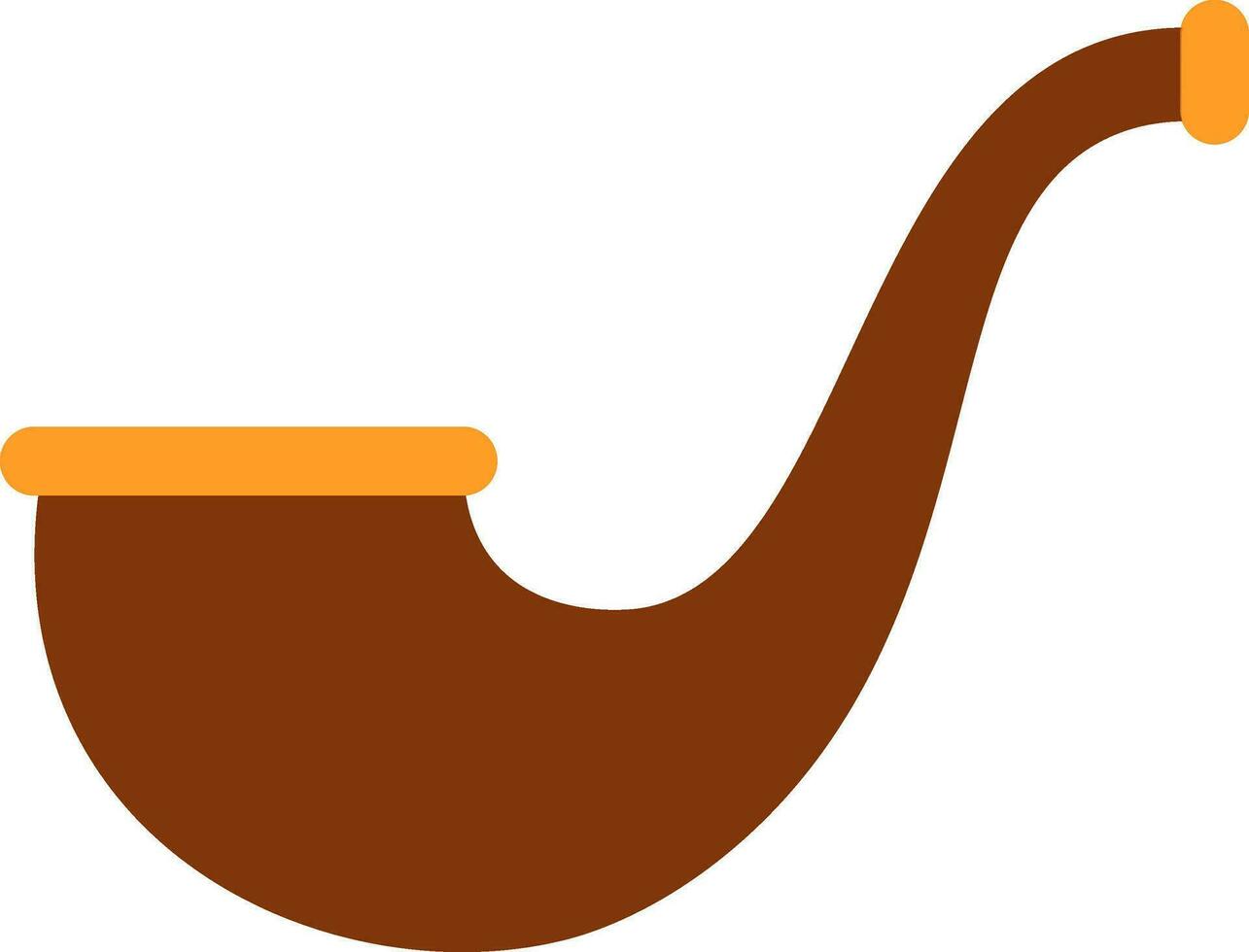 Smoking pipe icon in brown and orange color. vector