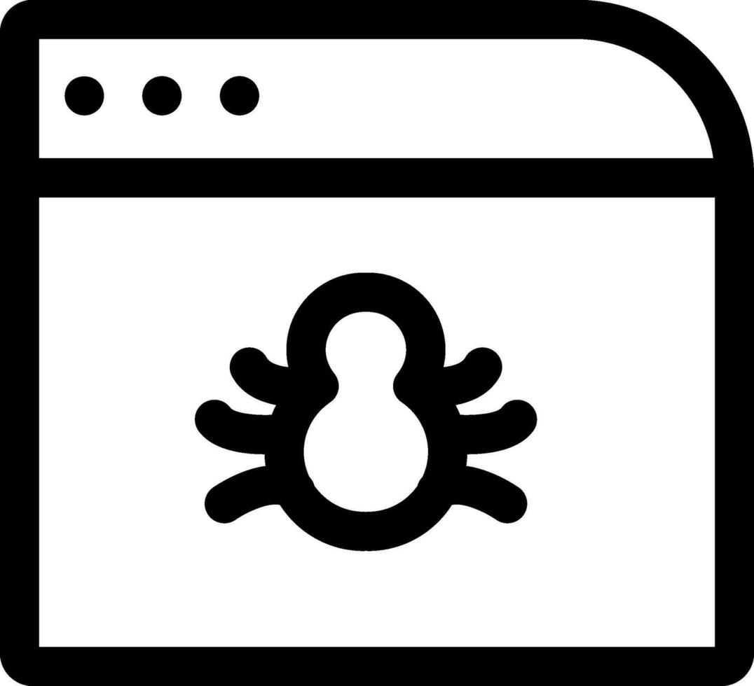 Website Virus icon in black line art. vector