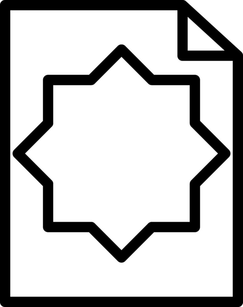 Paper Star icon in black line art. vector
