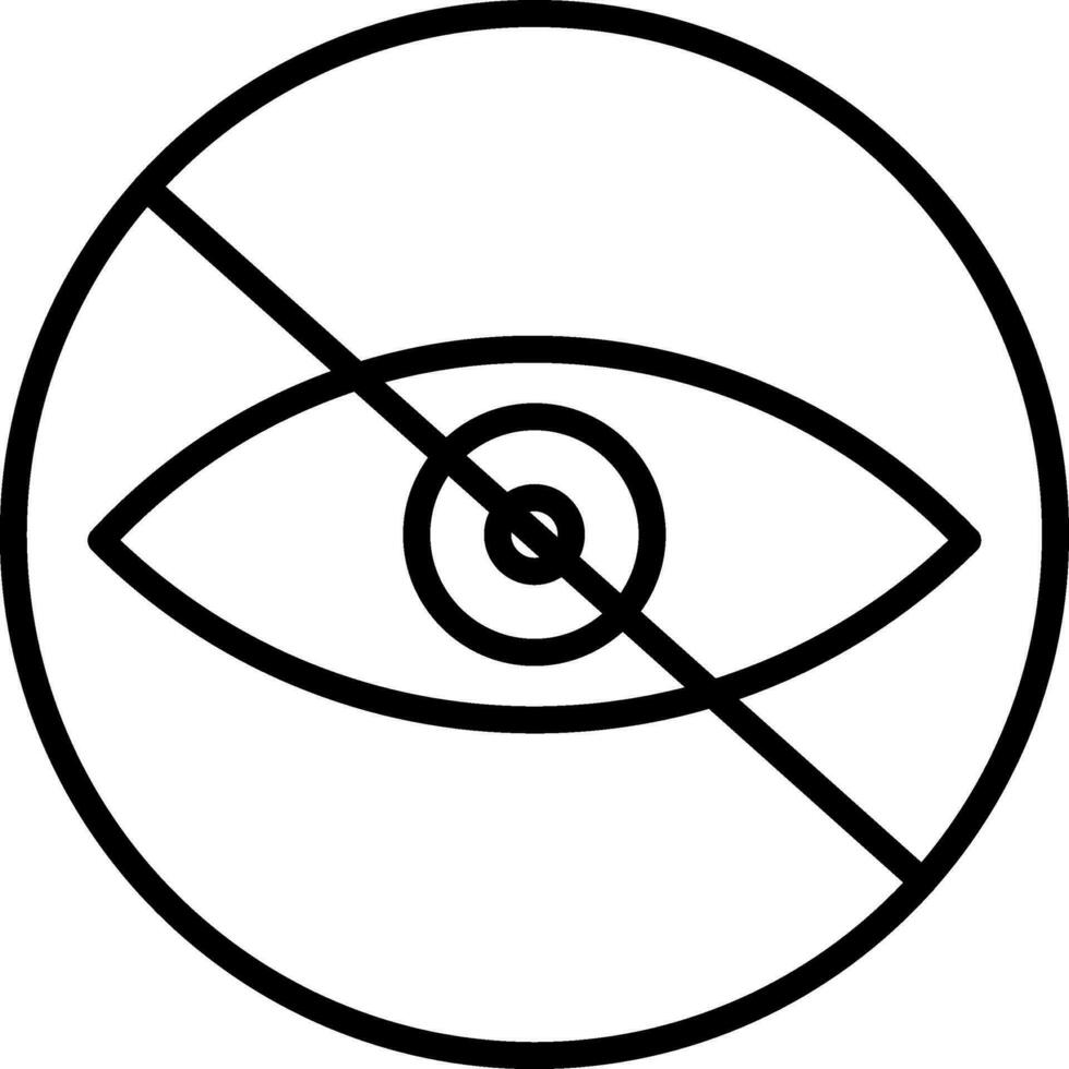 No View or Unseen icon in black line art. vector