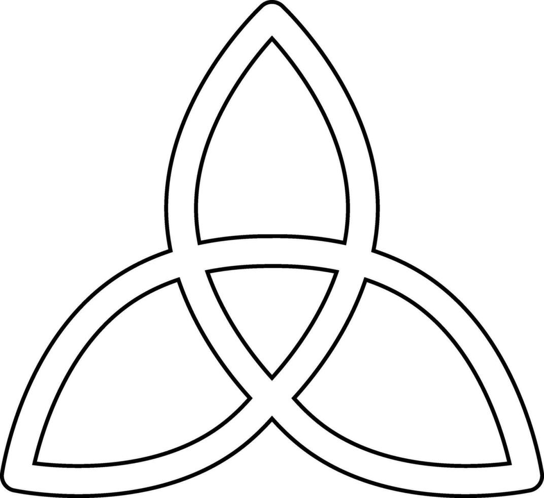 triquetra icono o símbolo en negro línea Arte. vector