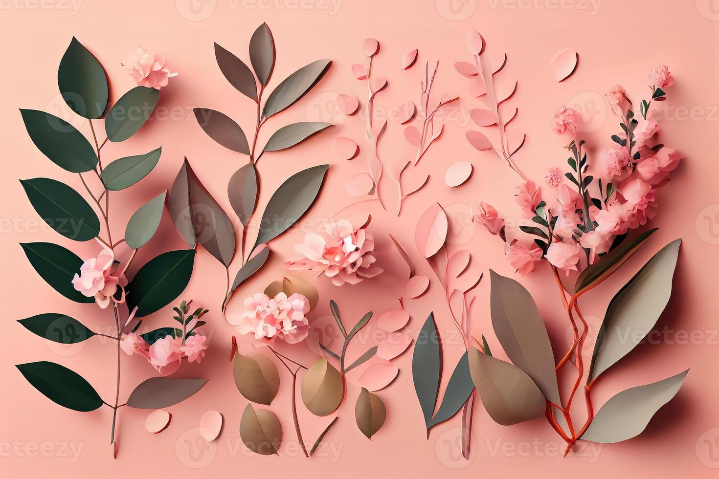Valentines day, mothers day, womens day concept. Flat lay. photo