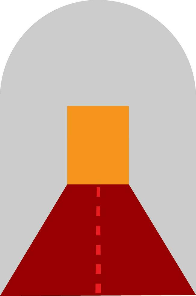 Grey tunnel with red road. vector