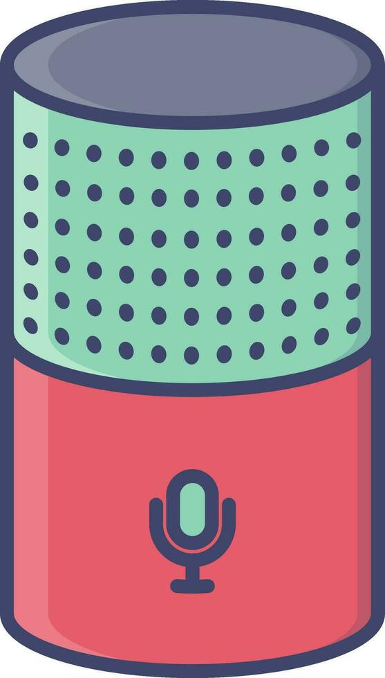 Voice assistant icon in green and red color. vector