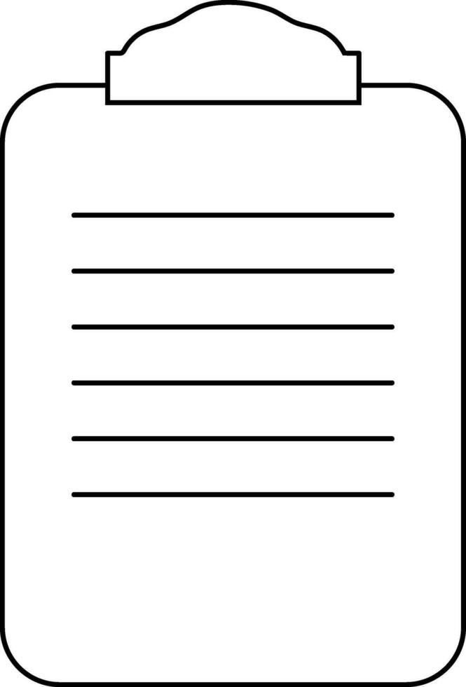 Clipboard icon with paper in stroke for office concept. vector
