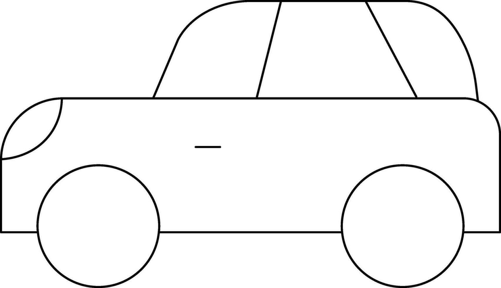 Thin Line Art Car Icon in Flat Style. vector