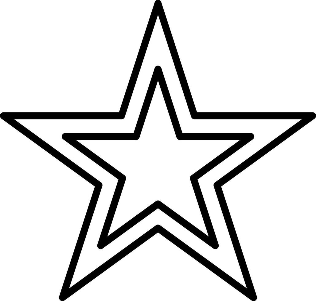 negro contorno estrella icono en blanco antecedentes. vector