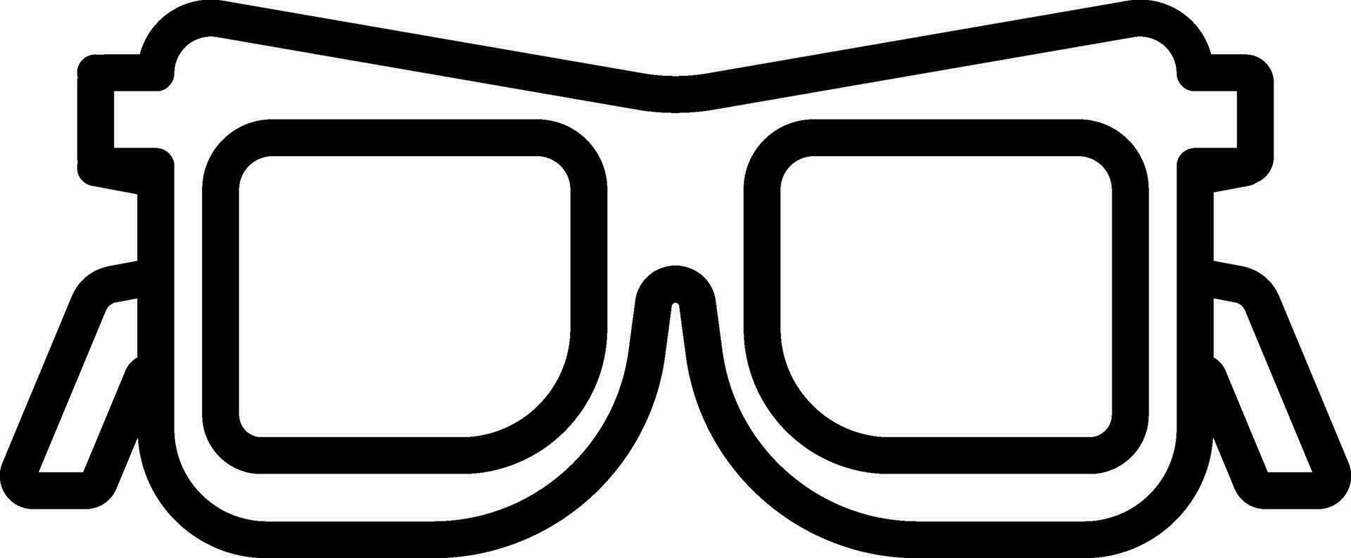 Black line art illustration of Goggles icon. vector
