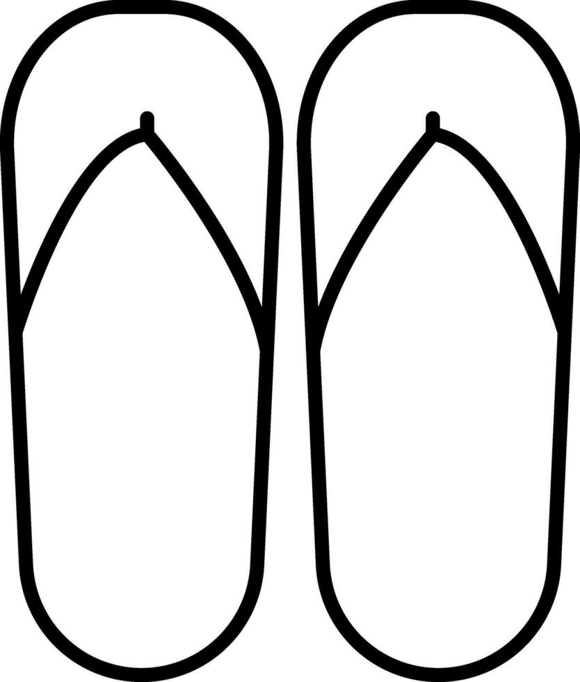 Flip-Flop or Slipper icon in line art. vector