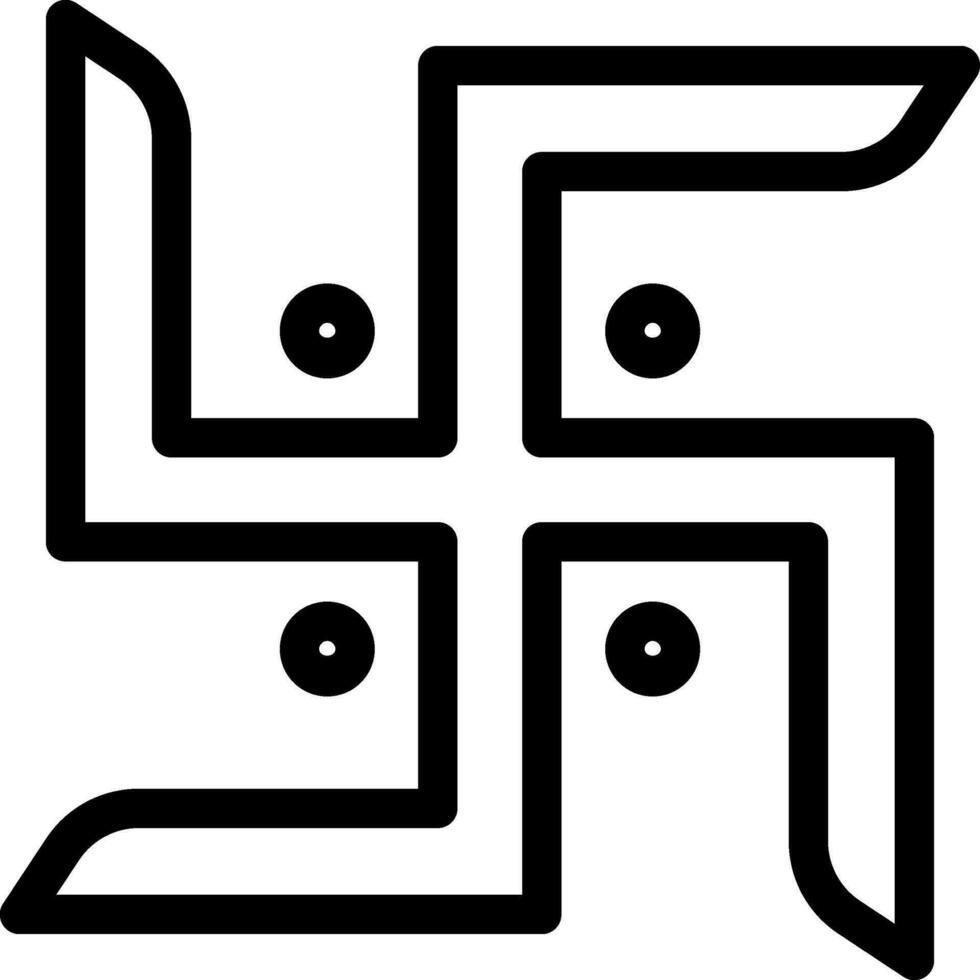 Flat style Swastika icon in line art. vector