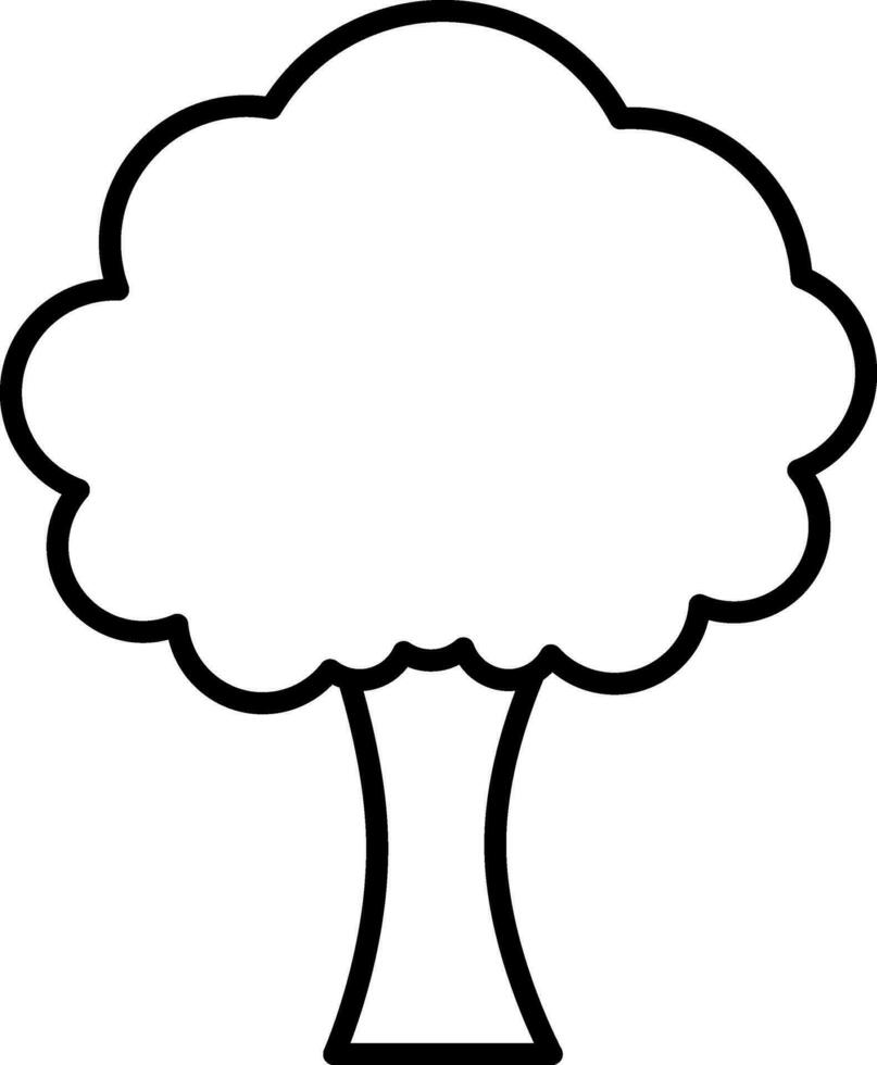 Black line art illustration of Tree icon. vector