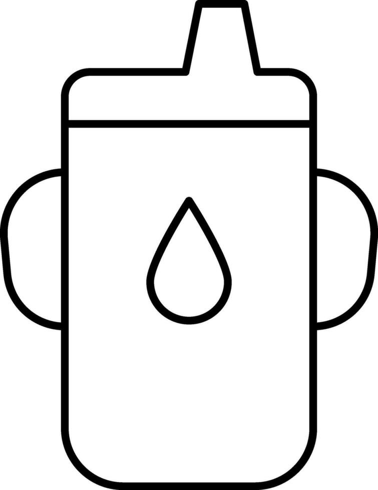 Line art illustration of Thermos bottle icon. vector