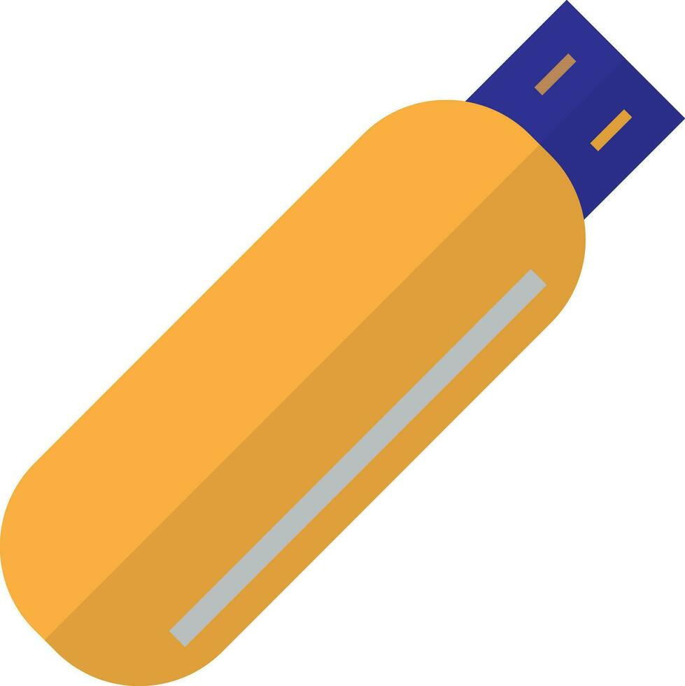 Pen drive icon with half shadow for secure document. vector