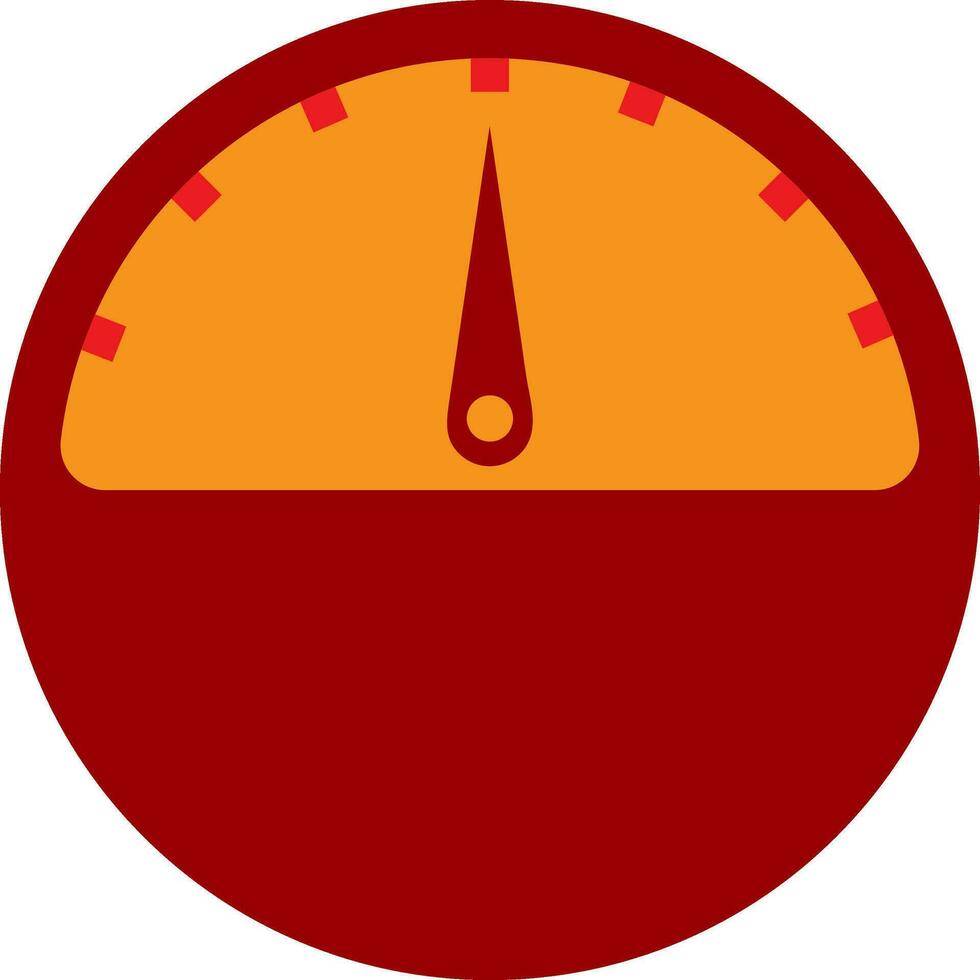 Speedometer in red and orange color. vector