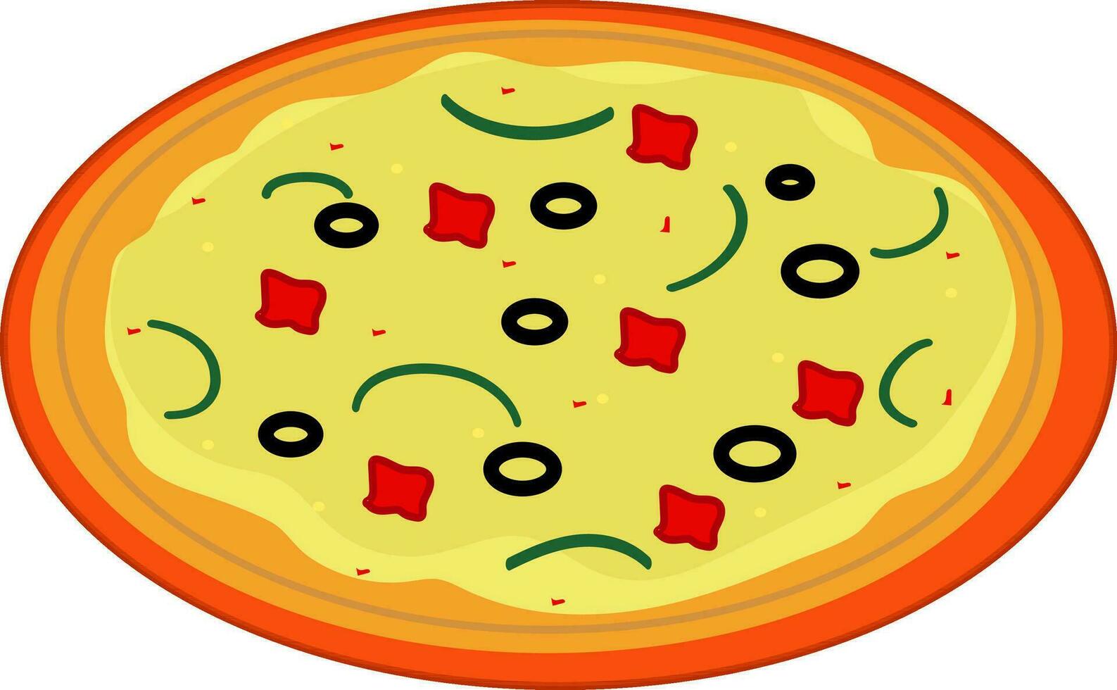 Flat illustration of a pizza. vector