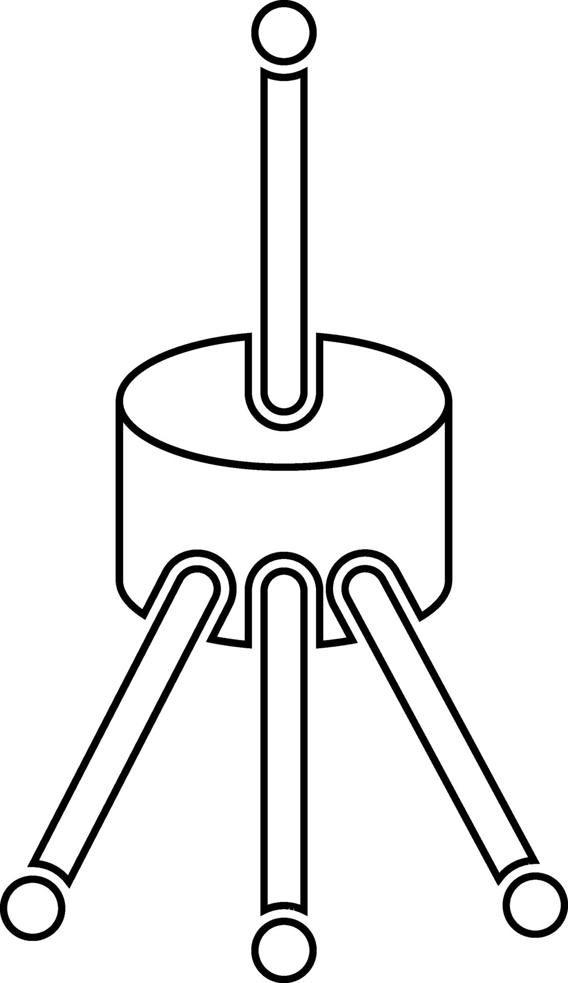 Black line art spindle in flat style. 24924834 Vector Art at Vecteezy