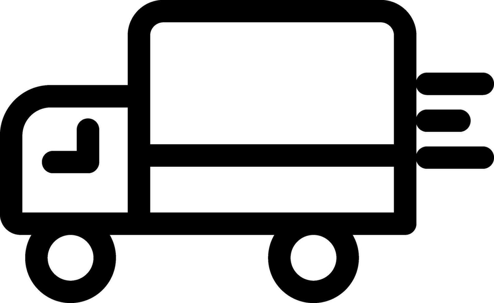 Delivery truck or Lorry icon in black line art. vector