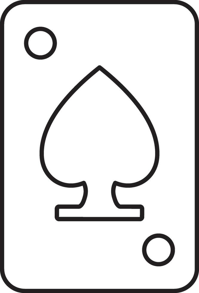 Flat style spade in playing card. vector