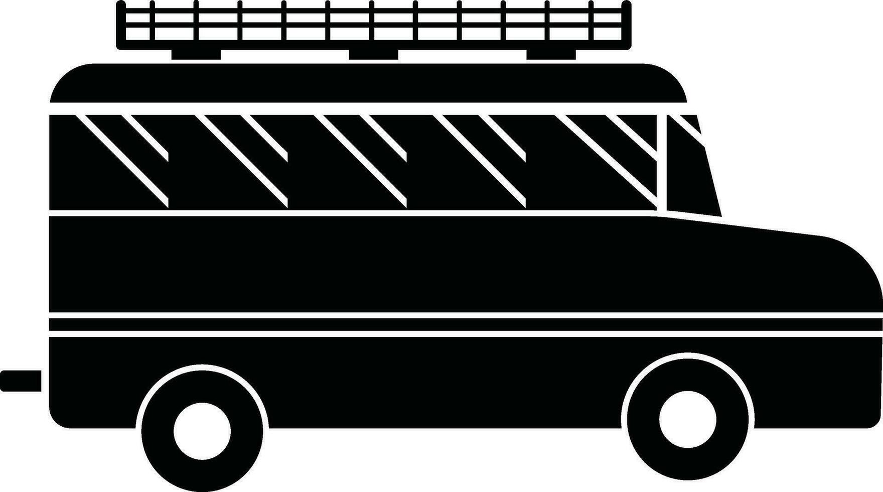 Illustration of black and white bus icon. vector