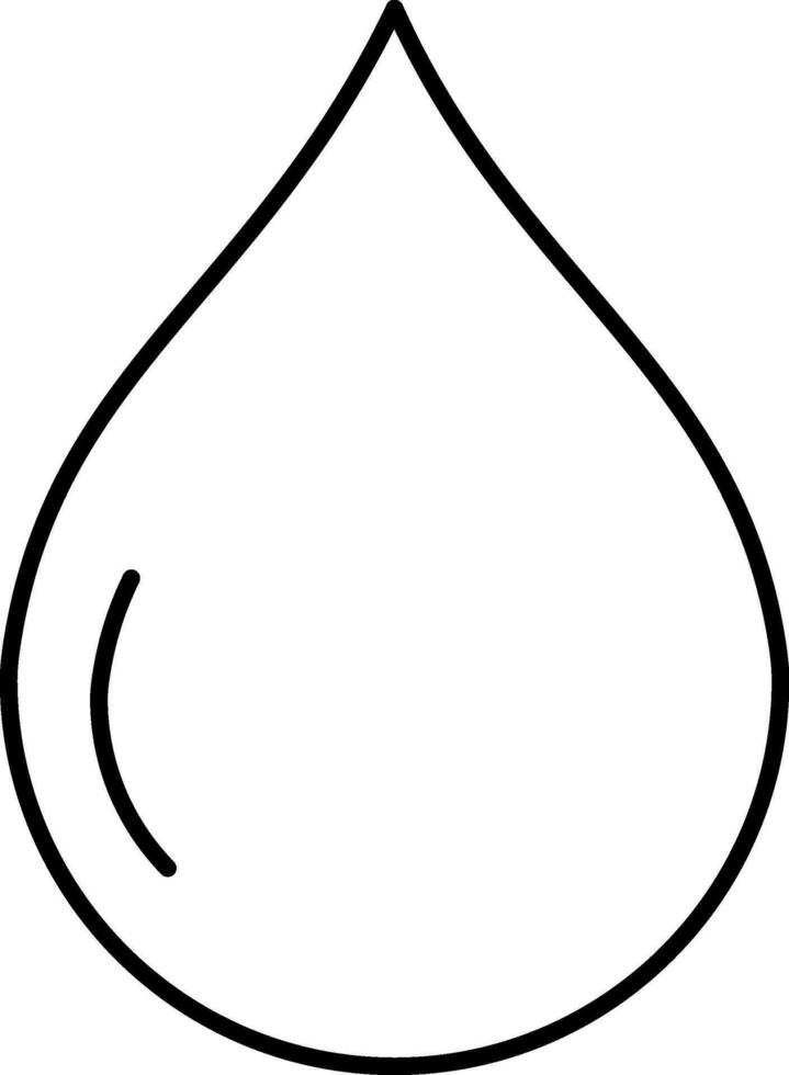 Black line art illustration of Drop icon. vector