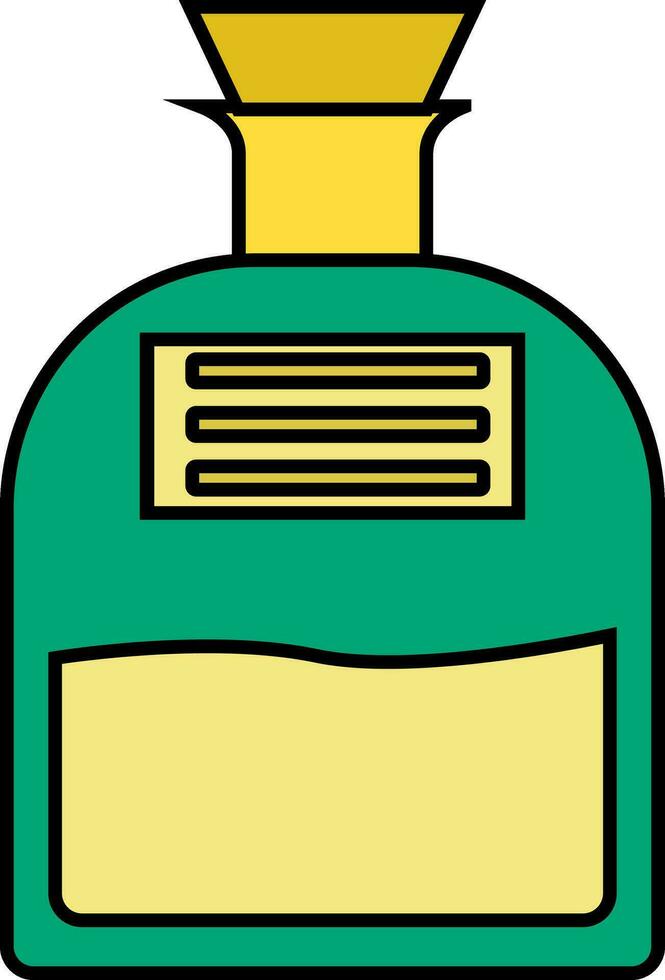 Yellow and green bottle. vector