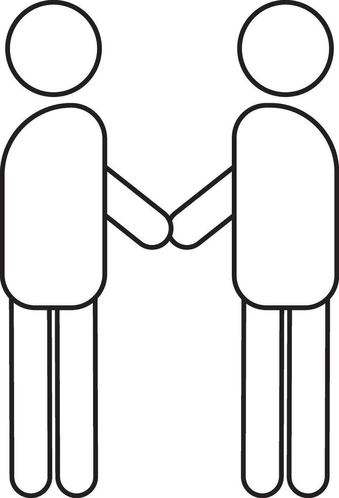Character of faceless man handshake. vector