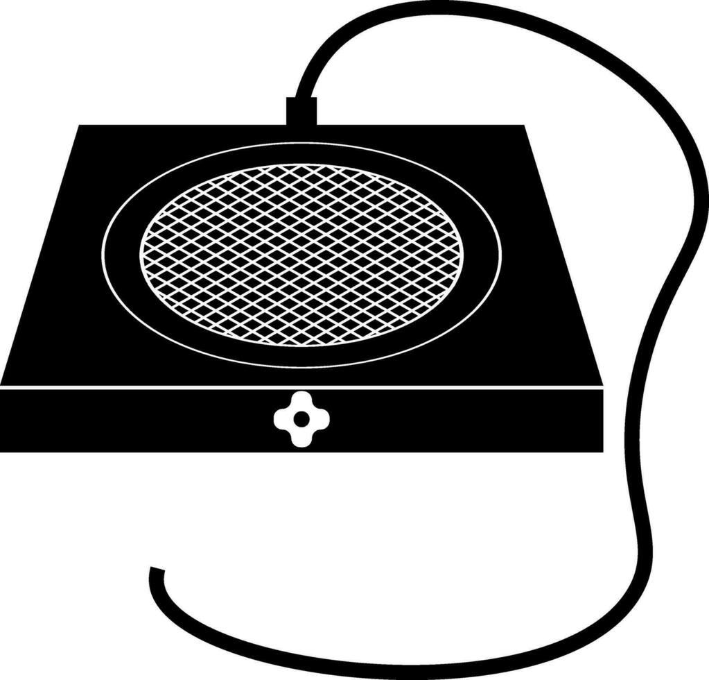 black and white induction cooktop, energy and power concept. vector