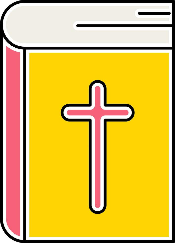 Red and Yellow Bible book icon or symbol. vector