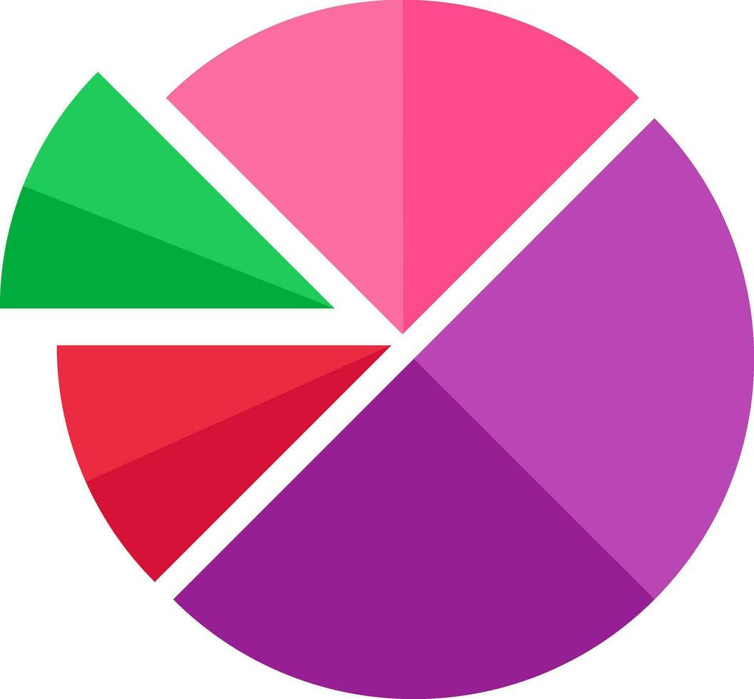 Four Layer Pie Chart Colorful Icon on White Background. vector